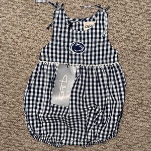 Penn State Official Team Apparel NWT Baby Girls Plaid Bubble Romper Size 12m